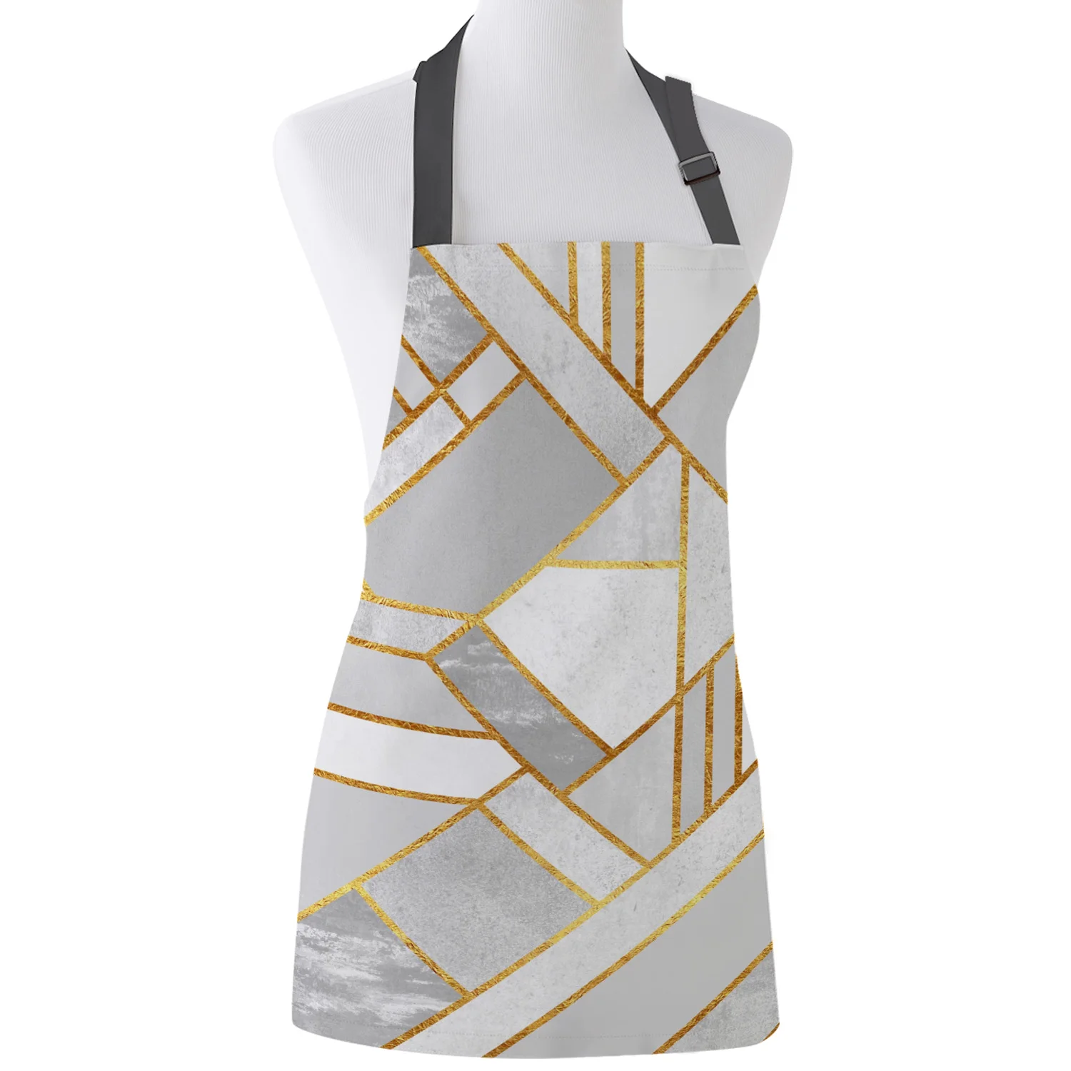 

Gold City Print Apron Print Unisex Kitchen Bib with Adjustable Neck for Cooking Gardening