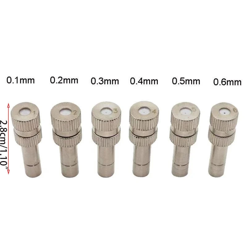 

10Pcs Quick Pushing Metal Misting Nozzles Fogging Spray Sprinkler Atomizing Nozzle Connectors for Garden Drip Water Irrigation
