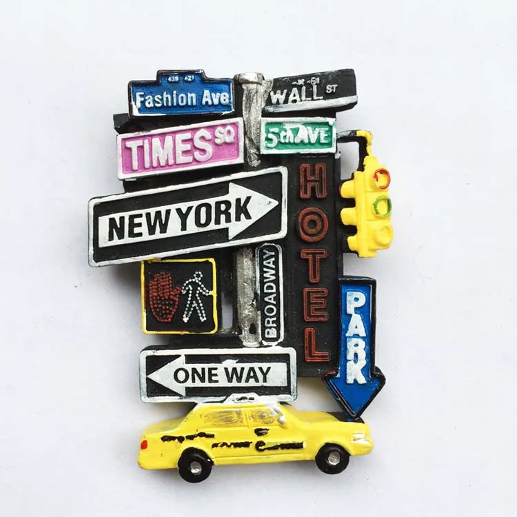 

QIQIPP New York creative three-dimensional street sign tourist souvenir magnet refrigerator magnet