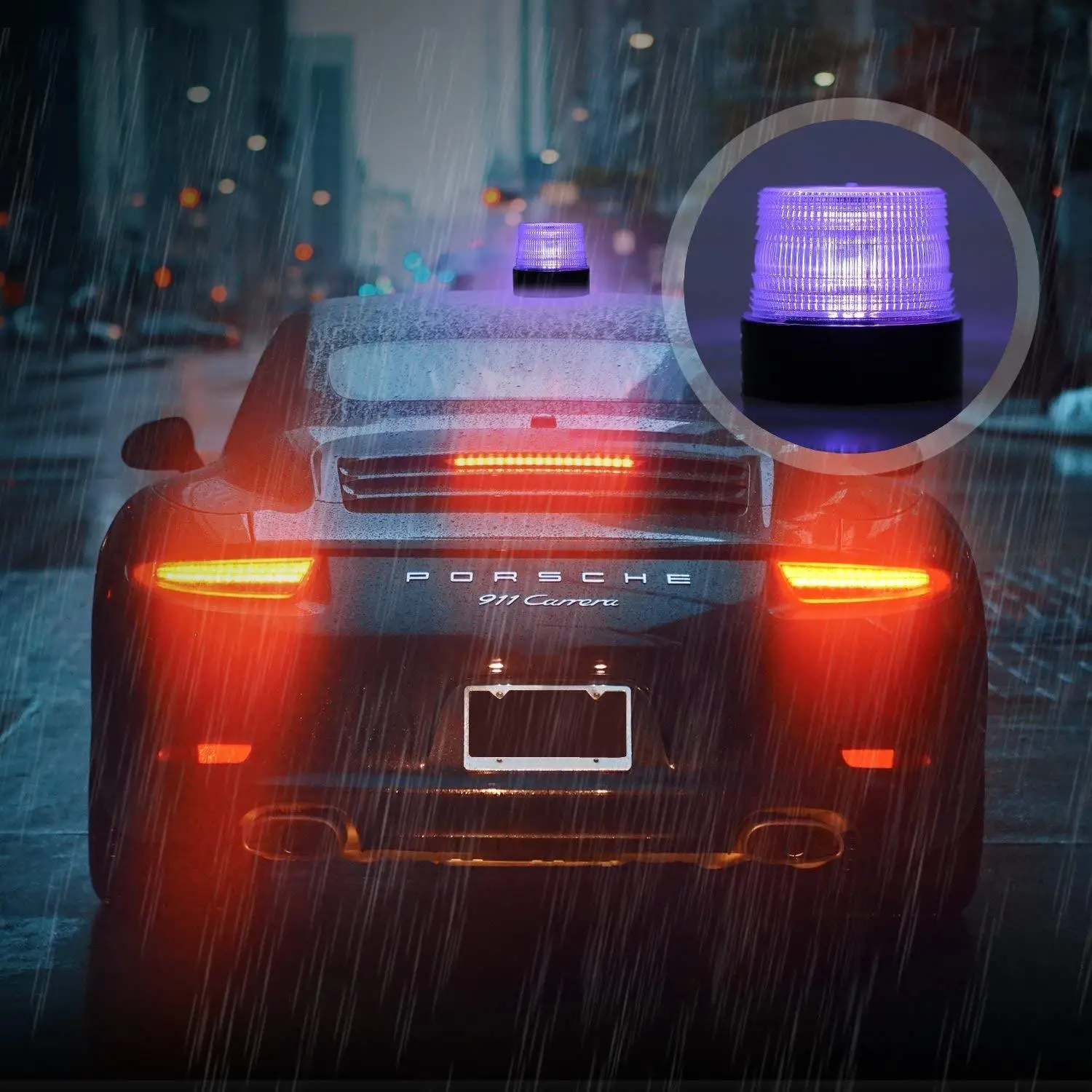 

Fog Lights 30 LED Magnetic Strobe Light with Remote Control RGB Emergency Beacon Lights Charging Model Police Lights