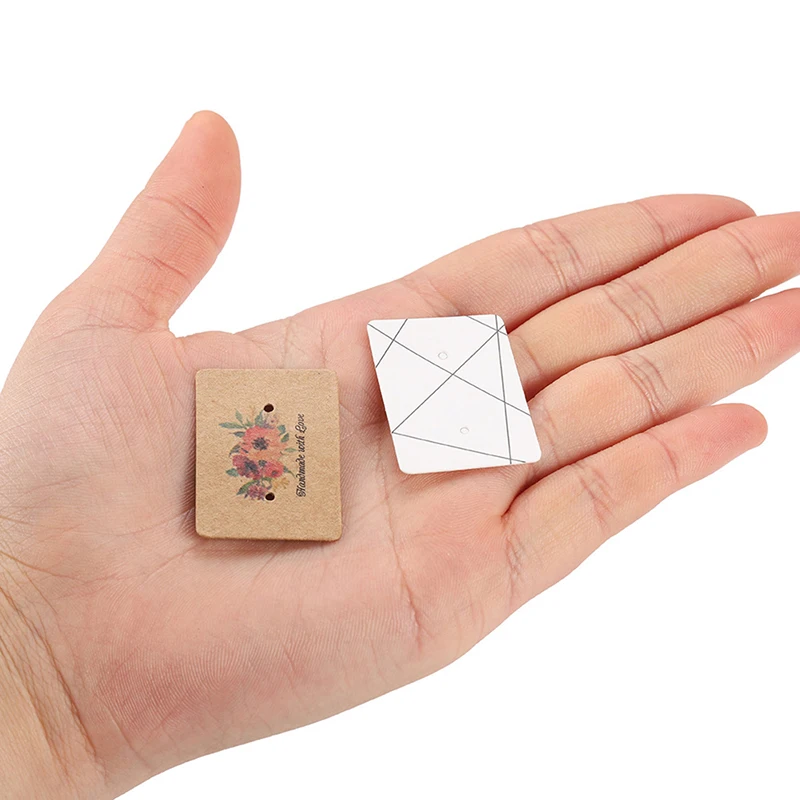 

100Pcs/ lot Jewelry Card Cardboard Earring Kraft Paper Tag Ear Ring Paper Hang Price Tag Earring Display Card Ear Studs Hang Tag