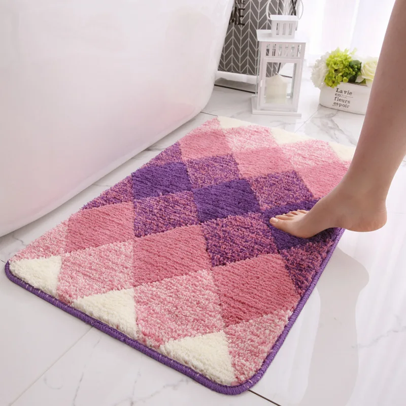 

Flocking Carpets Simple Gradient Home Furnishing Doormats Floor Mat For Entrance Door Bedroom Bathroom Water Absorbent Non-Slip