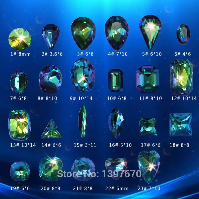 20 шт./упак. призрак Радуга остроконечные с украшением в виде кристаллов стекло