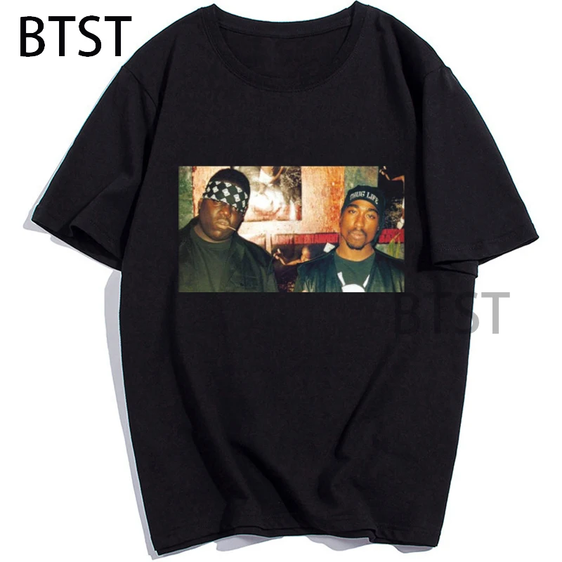 New Tupac Shakur and Biggie Smalls T-Shirt Women men Summer Funny Vintage T-Shirt Streetwear unisex Clothes Hip Hop Harajuku top