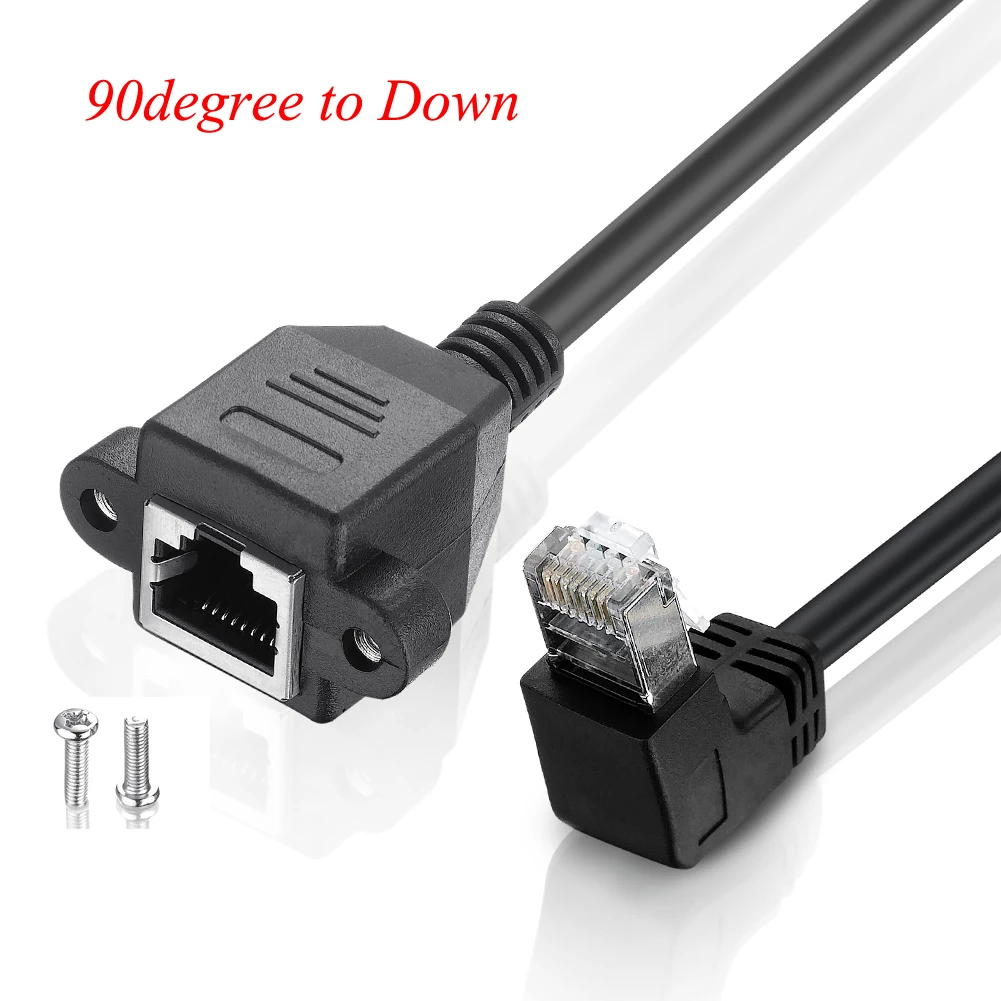 Кабель RJ45 Ethernet CAT 6 30 см 1 м Bochara M/F удлинительный экранированный с винтовым