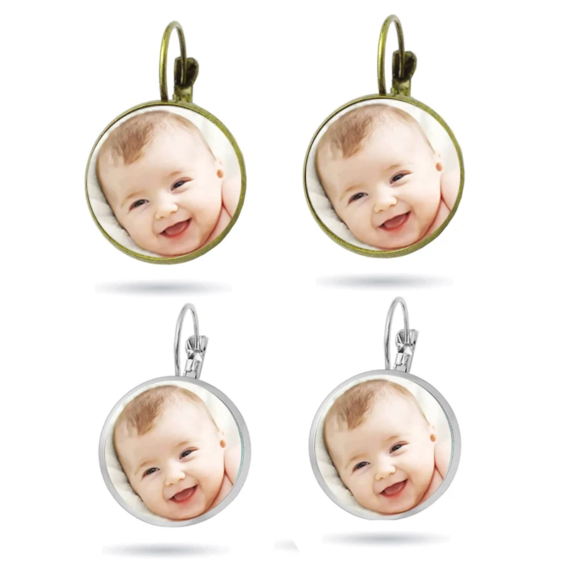 Ручная работа индивидуальная фотография семейные серьги с фотографией для папы