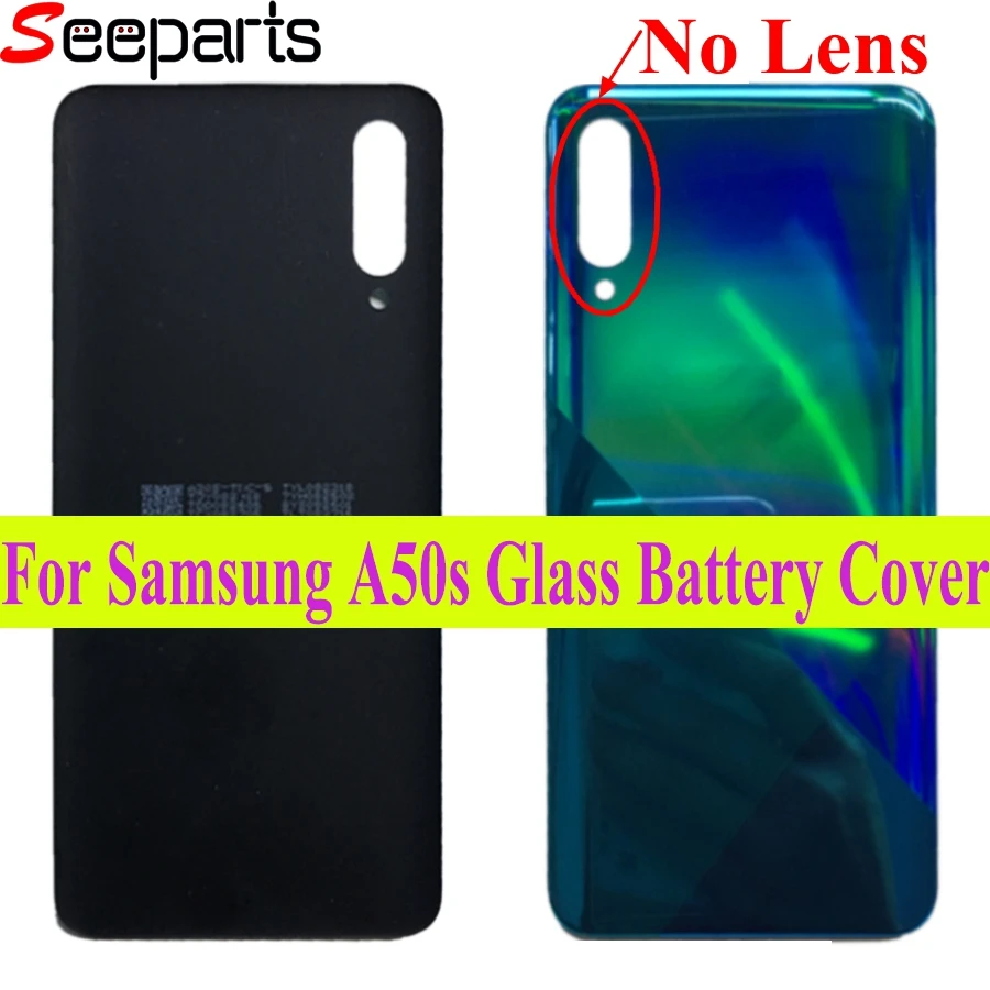 Корпус для samsung A50S Задняя крышка батареи задняя дверь Корпус чехол стеклянная панель Замена для samsung A50s A507 крышка батареи