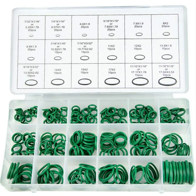 

270pcs O-rings For Automobile Air Conditioning Compressors Car Auto Repair Tools Rubber 18 Specifications Refrigerant Ring Set