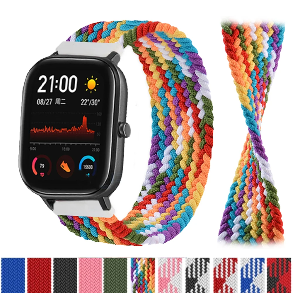 

Braided SOLO LOOP strap For Huami Amazfit Bit/Gts2-Bip-Pace-Gtr 42/46mm smartwatch GTR/GTS 47mm 42mm Bracelet smartwatch band