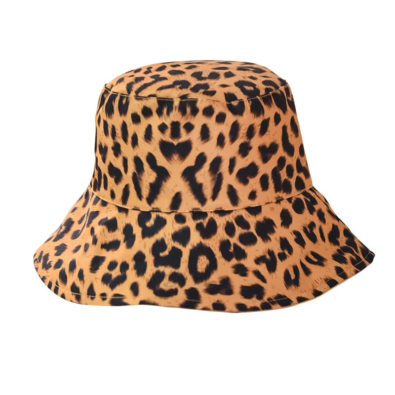 

Leopard double printing pattern woman's hat bucket will see breathable cotton sports caps casual outdoor sports cap