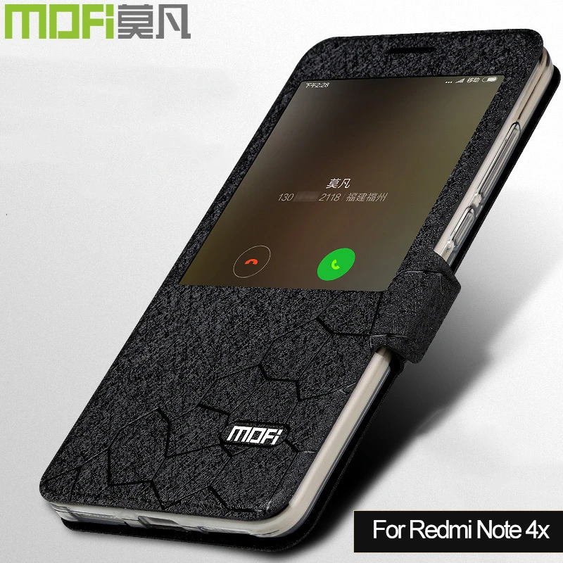 MOFI Флип из искусственной кожи чехол для Xiaomi Redmi Note 4X с функцией подставки чехол для Redmi Note 4 глобальная версия Fundas Smart Window