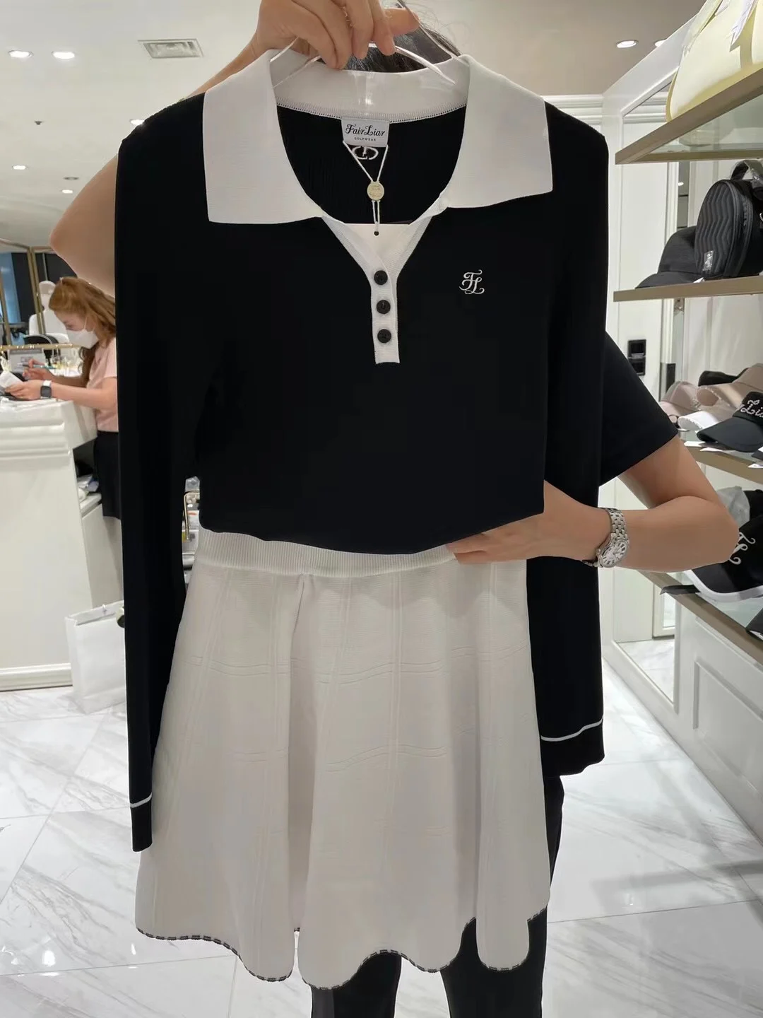 

Рубашки для гольфа FL, Новинка осени 2021, женская вязаная рубашка-поло с длинным рукавом, облегающий фасон стрейч