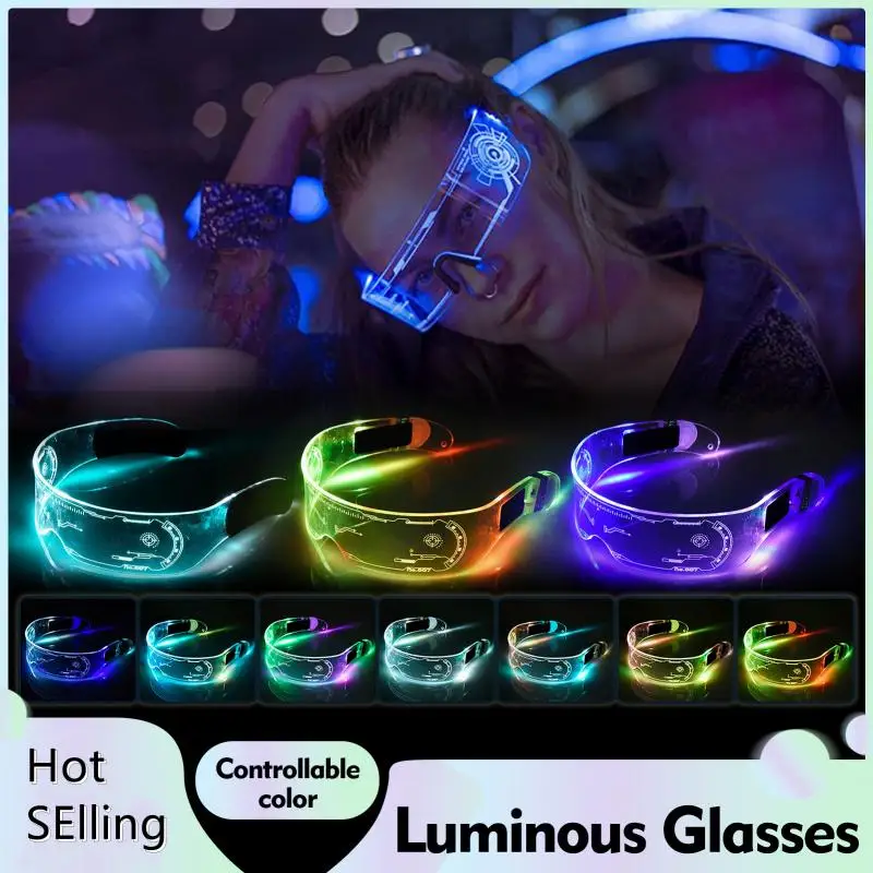 

EL Colorful Luminous Glasses For Music Festival Bar KTV Valentine's Day Party Decoration LED Glasses Festival Performance Props