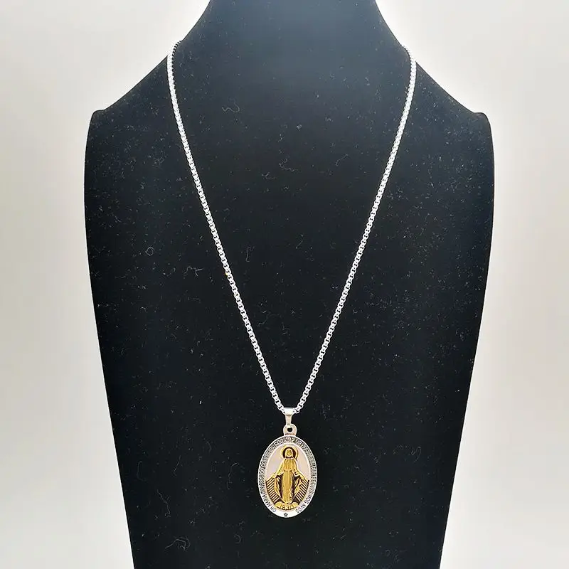 Женское ожерелье с подвеской Дева Мария из нержавеющей стали|pendant necklace|virgin maryvirgin