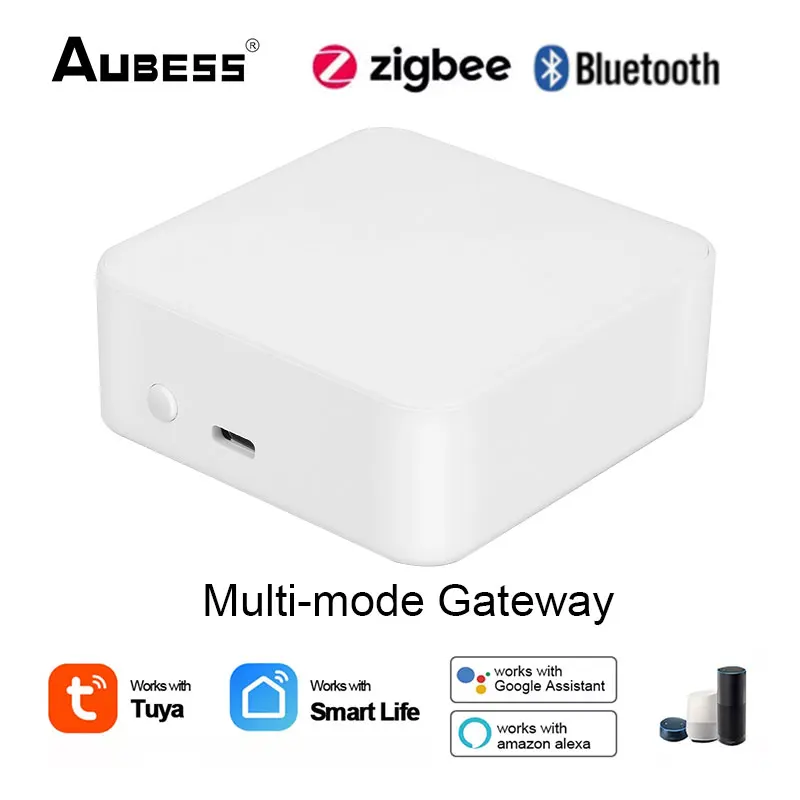 

Tuya Zigbee 3.0 Bluetooth-compatible WiFi 3 Mode Smart Multi-protocol Gateway Hub APP Remote Control Work with Alexa Google Home