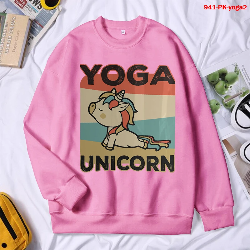 Retro Vintage Yoga Print Women Couple Hoodies Sweatshirt Tracksuit Sports Sweatshirt 2021 Winter Casual Loose Jumper Sweetshirts
