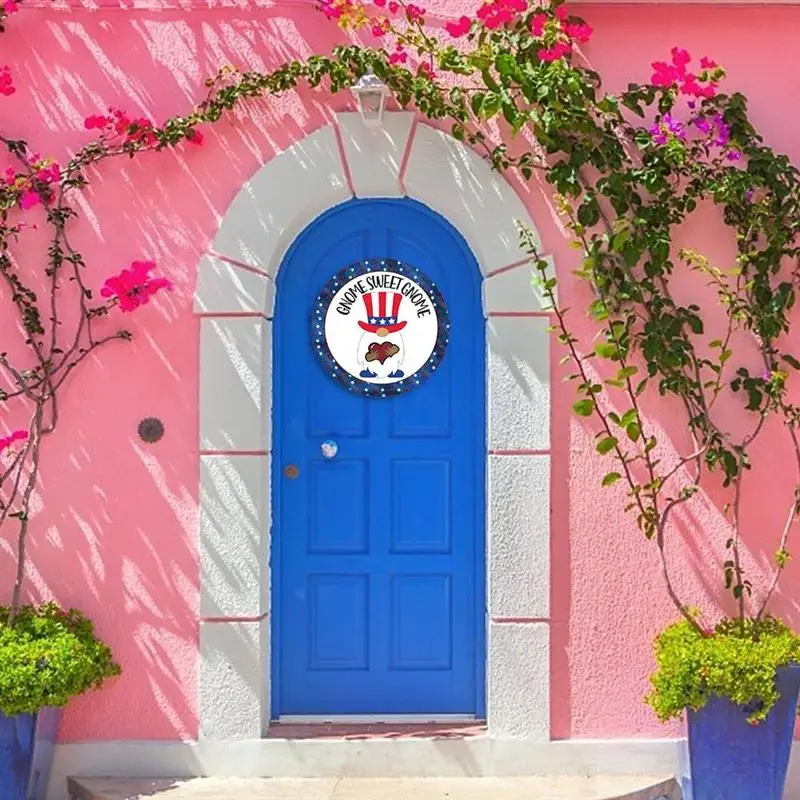 

Gnome Door Hanger Wooden Seasonal Welcome Sign with Interchangeable Holiday Pieces for Front Door Porch