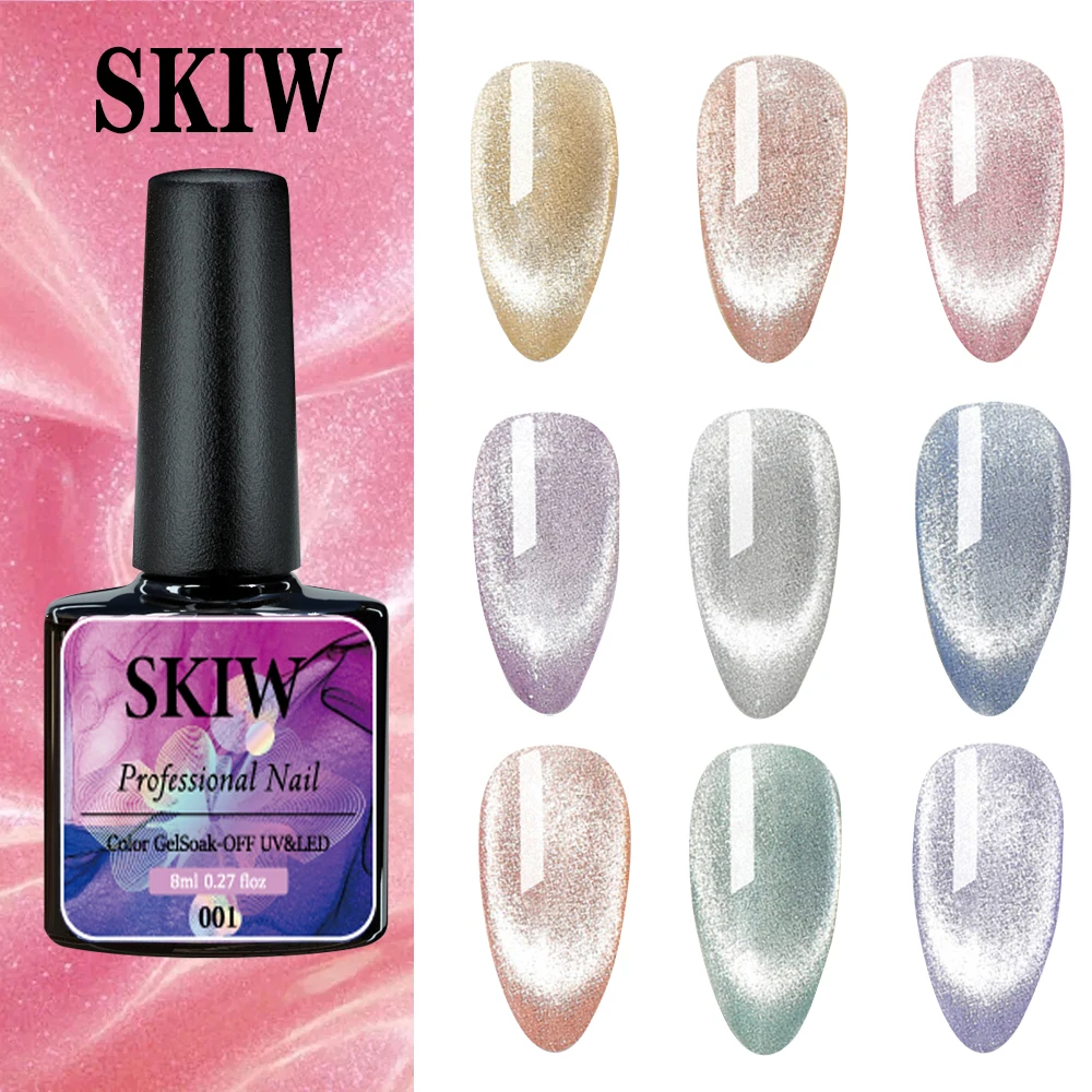 

SKIW Nail Glue reflective Glitter Gel Nail Polish esmalte semipermanente diamond nail art For UV LED bling nail builder gel