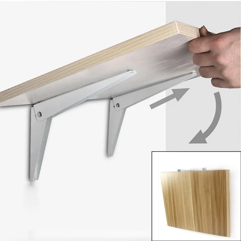 2 шт. 8 14 дюймов белый треугольник складной угловой кронштейн DIY Регулируемый