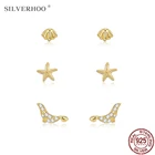 Серьги женские из серебра 100% пробы, с морской звездой и морской звездой