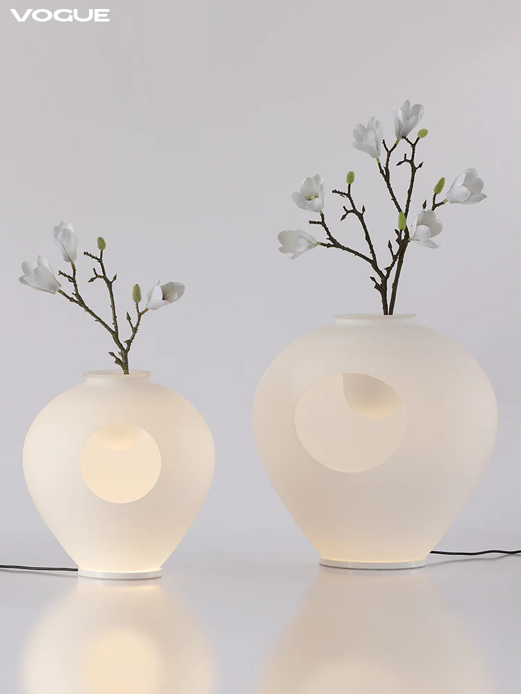 

zq Neo Chinese Style Vase Table Lamp Bedroom Living Room Study Creative Wireless Rechargeable