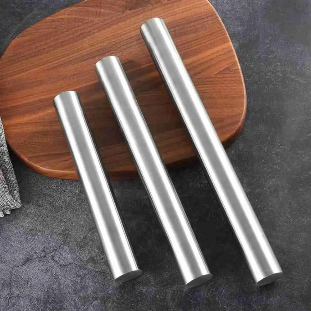 

Kitchen Steel Rolling Pin Kitchen Cooking Baking Tools Accessories Crafts Baking Fondant Cake Decoration Dough Roller
