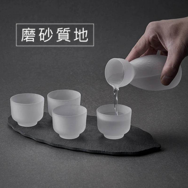 Murah Cangkir Dingin Perjalanan Sake Set Gaya Jepang Anggur Modern Antik Sake Set Kaca Kristal Beku Wignglazen Peralatan Rumah Tangga EI50BW
