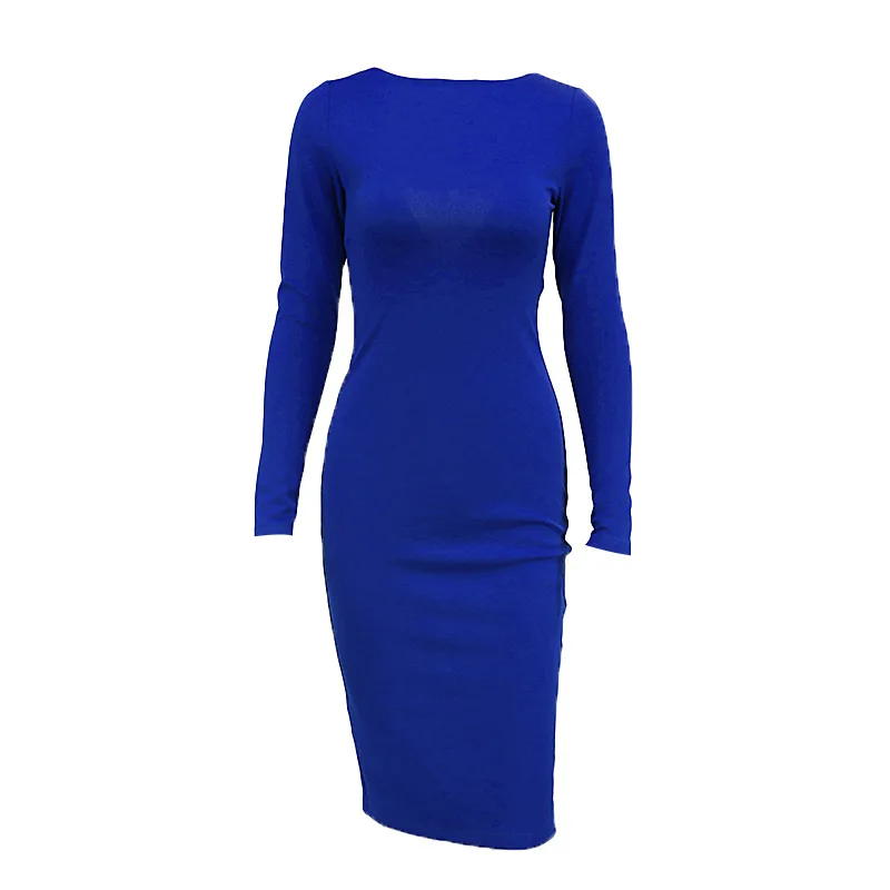 

Jane Deiune 2021 New Spring Autumn Lady Elegant Backless Zipper Solid Sexy Long Sleeved Dress Women Fashion Skinny Vestido