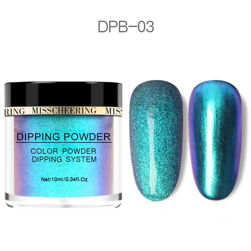 Хамелеон Dip порошок Сияющий голографический блеск зеркало окунания системы с