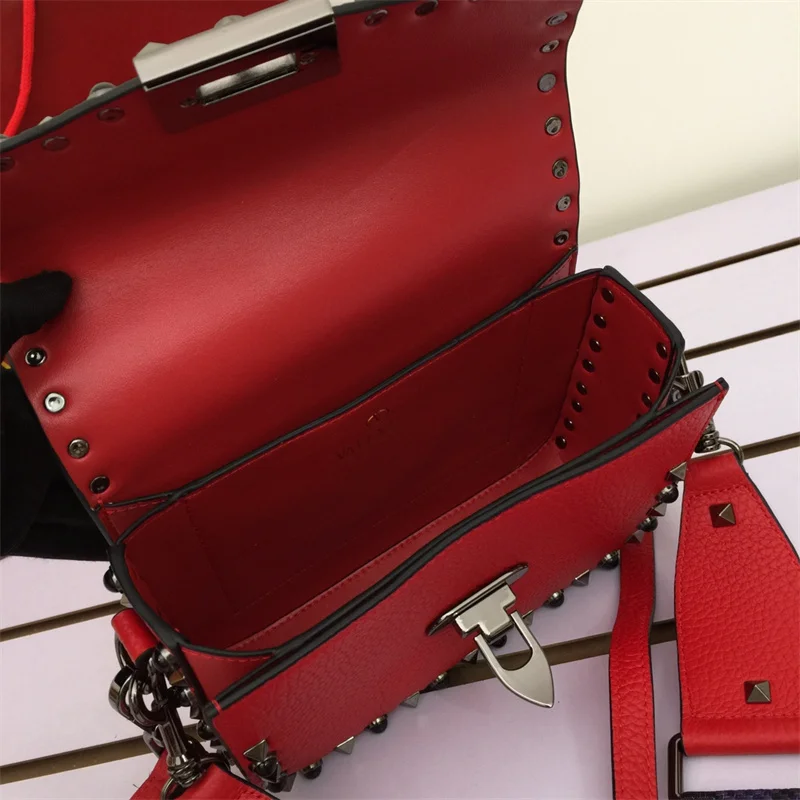 

VLTO Classic Luxury chain bag 100% leather messenger bag big rhombic lock flap single shoulder bag with cover small square bag