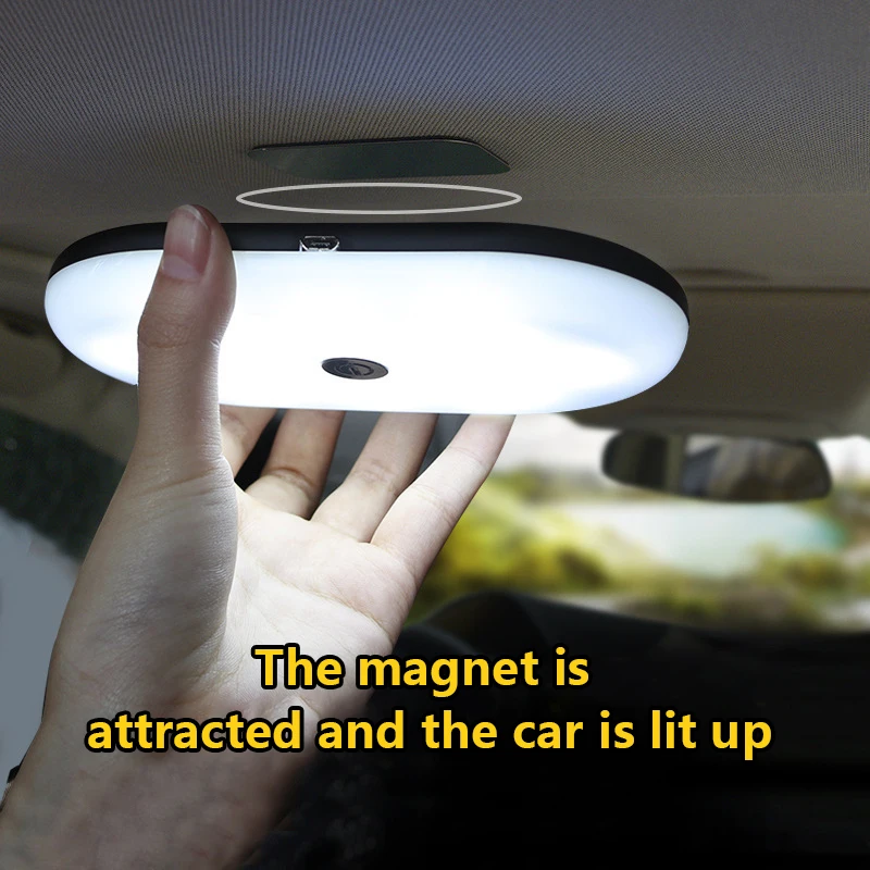 

Универсальная лампа для чтения, перезаряжаемый беспроводной светодиодный светильник сенсорного типа с USB-зарядкой, Круглый ночсветильник для салона автомобиля