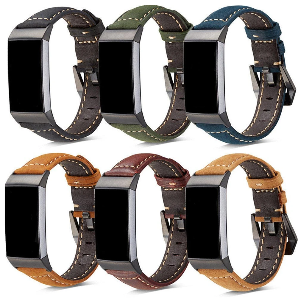 

1X Leather Watch Band Replacement Comfortable Wristband Adjustable Length Sturdy Durable Bracelet Strap Belt For Fitbit Charge 2