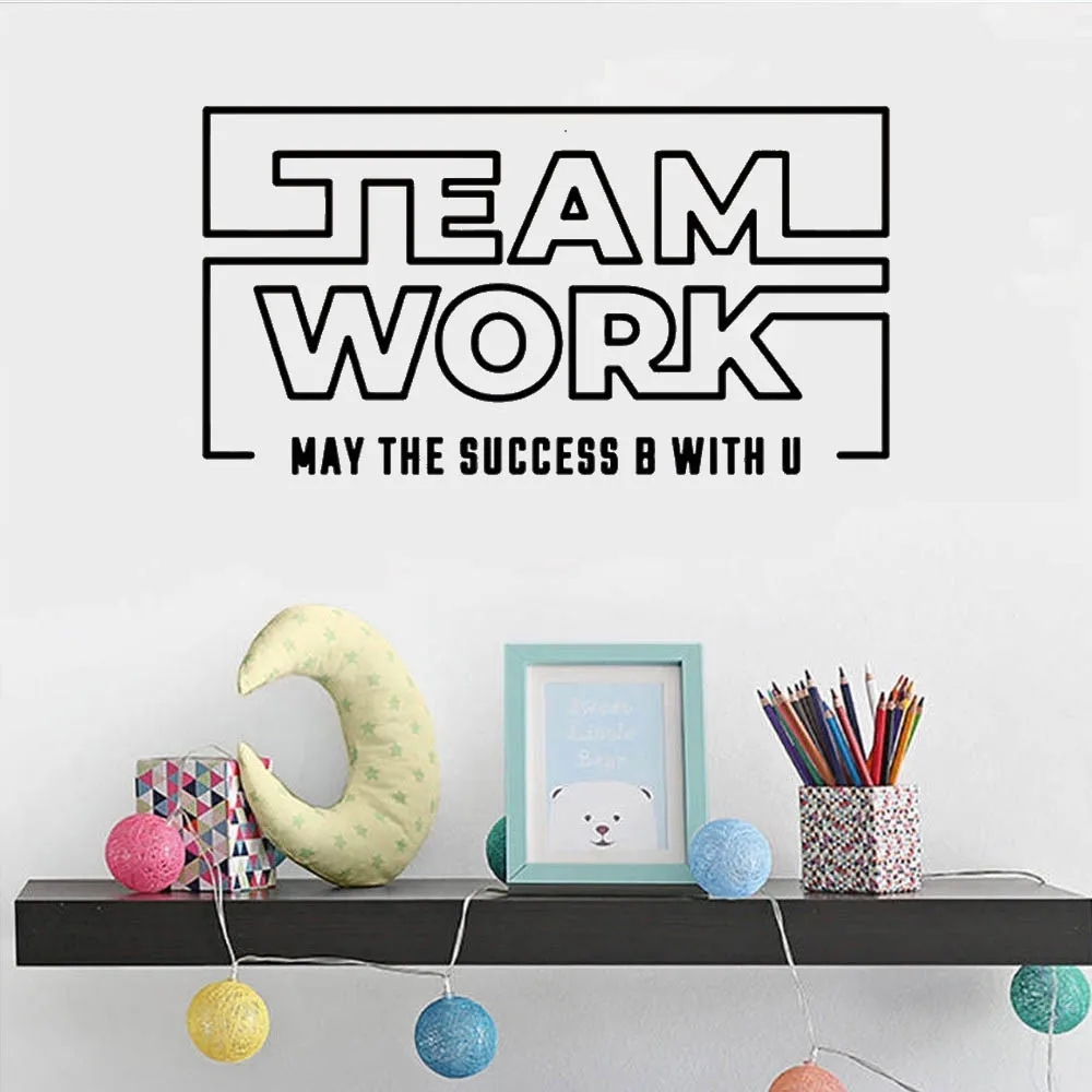 

Success Words Wall Stickers Teamwork Wall Decal For Office Office Removable Mural Decor Vinyl Art Mural DW12252