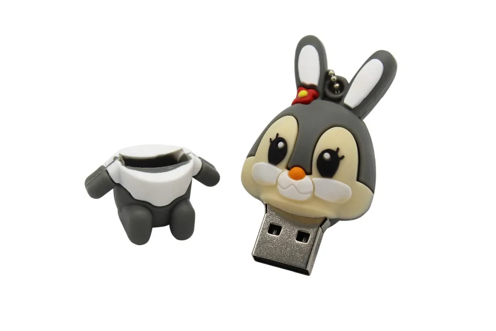 TEXT ME 64 Гб usb флеш-накопитель usb 2,0 4 ГБ 8 ГБ 16 ГБ 32 ГБ флеш-накопитель милый серый розовый модель кролик