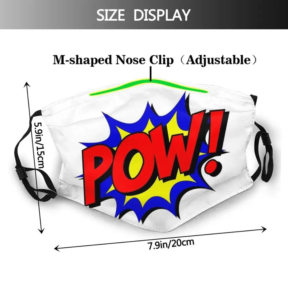 Модные маски Pow комикса Комиксы Снежная доска Взрыв Супергерои Порошок юмора на.