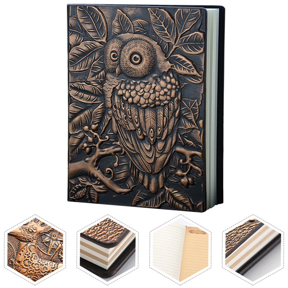 Рельефный дизайнерский блокнот в стиле ретро с рисунком Феникса совы дорожный
