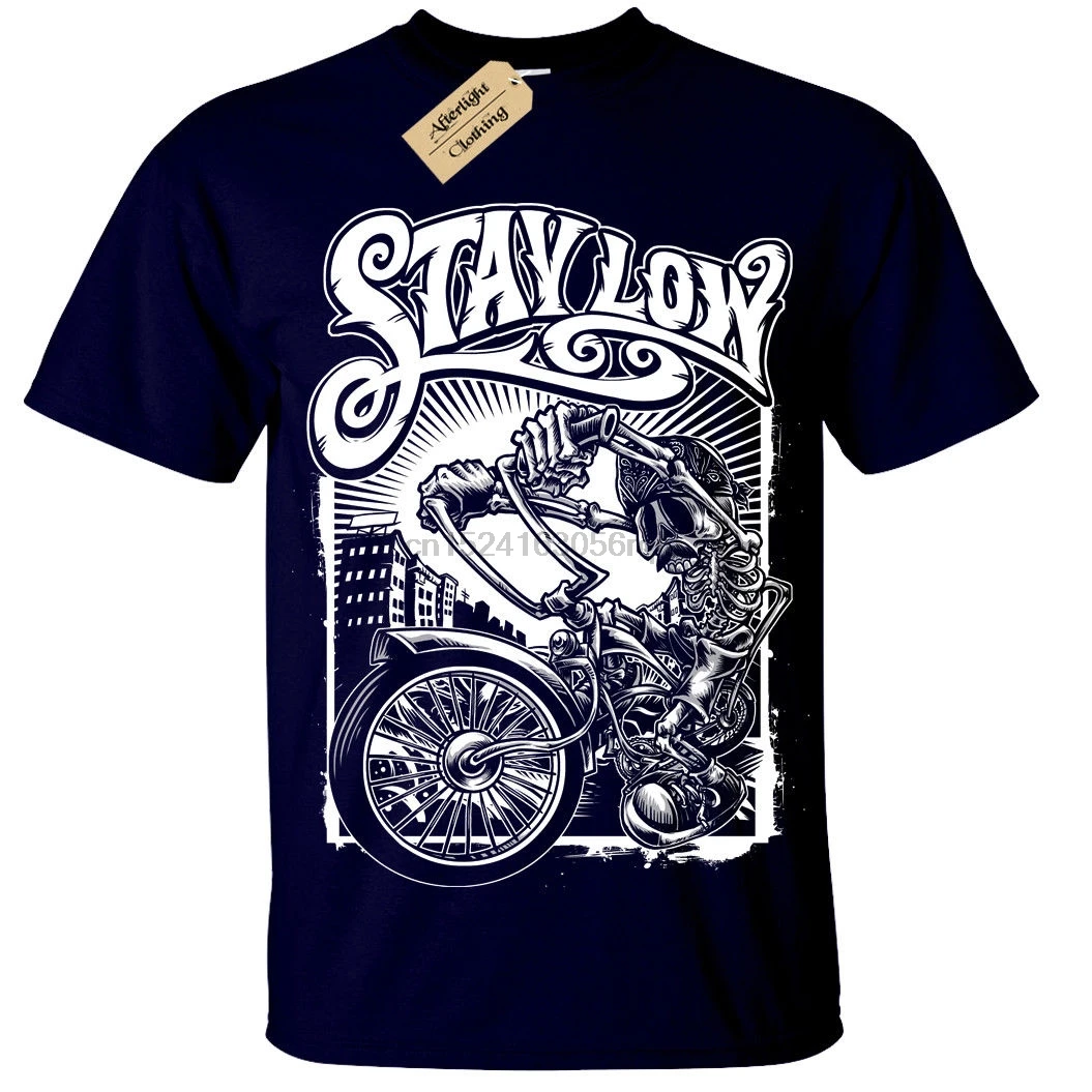 Мужская футболка STAY LOW S 5XL граффити байкер гость скелет Скейтер|Мужские футболки|