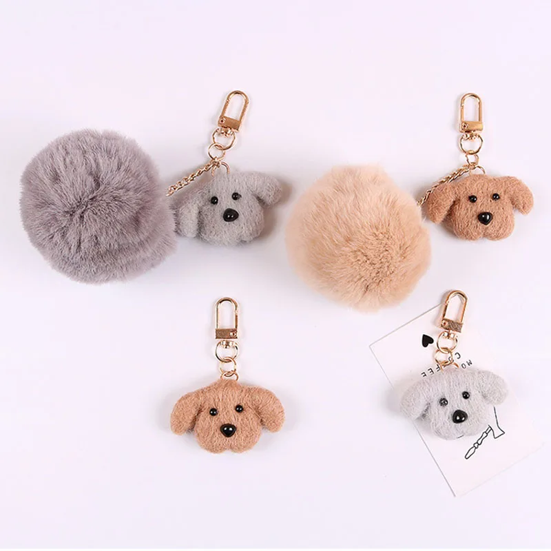 Милая плюшевая собака брелок из шерстяного войлока мультфильм для ключей мужчин
