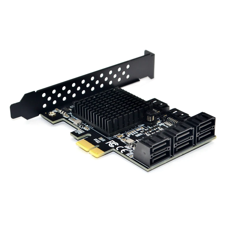 88SE9215 Чип 8 Портов SATA 3.0 в PCIe Карта расширения PCI Express Адаптер 3 Конвертер с тепловым радиатором для HDD PCIE вкл.