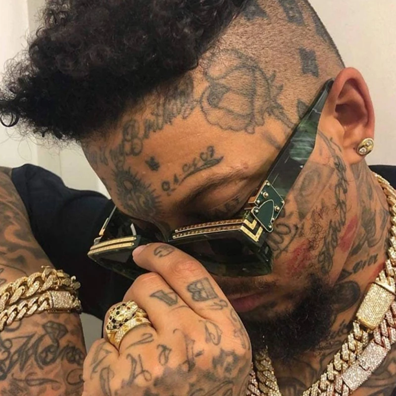 

AOZE 2019 unisex fashion Huge Square sunglasses men luxury brand women designer sunglasses Vintage UV400 Retro Sunglasses