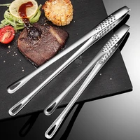 stainless steel hollow head food barbecue tongs heat resistant long handle steak food clip clamp kitchen cooking serving tool
