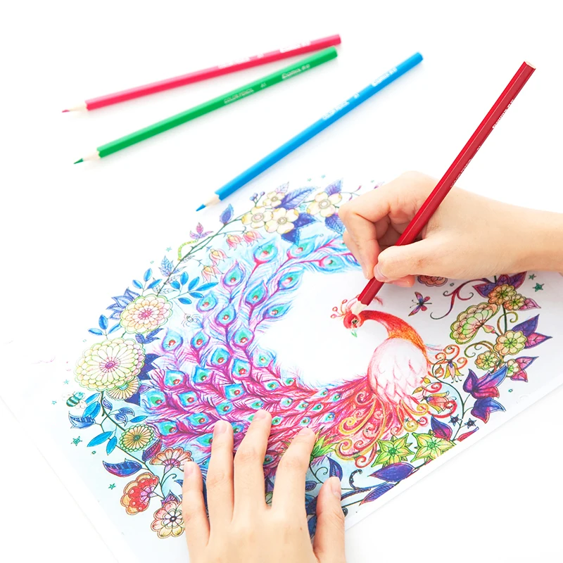 Карандаши цветные из натурального дерева 24 цвета/набор|Цветные Карандаши| |