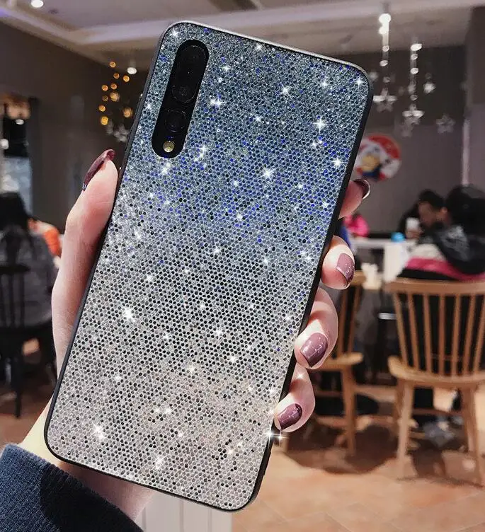 blue Блестящий чехол с блестками для samsung Galaxy A50 A80 A90 A60 A30 A20 A40 A70 чехол для samsung Galaxy M30 Чехлы для телефона - Цвет: blue