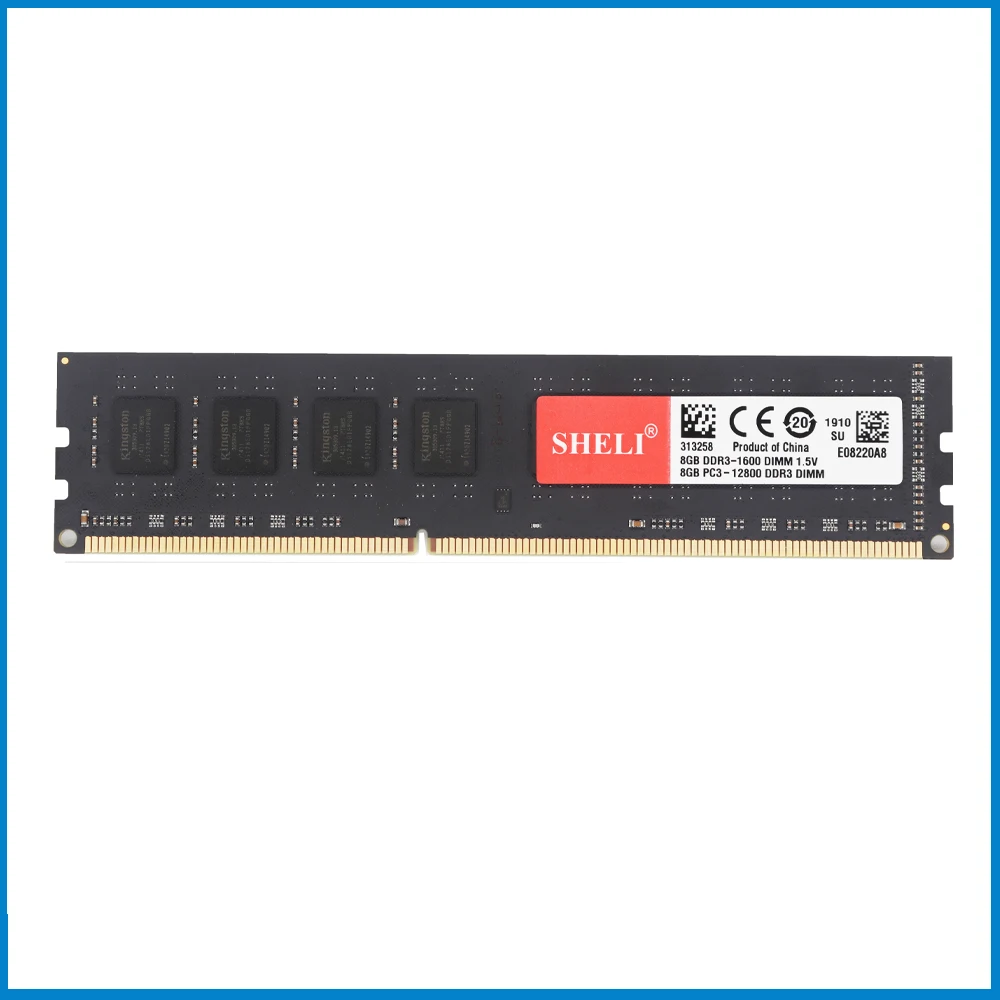 

SHELI 8GB PC3-12800 DDR3 1600MHz 1.5V 240pin DIMM RAM Desktop Memory Low Density