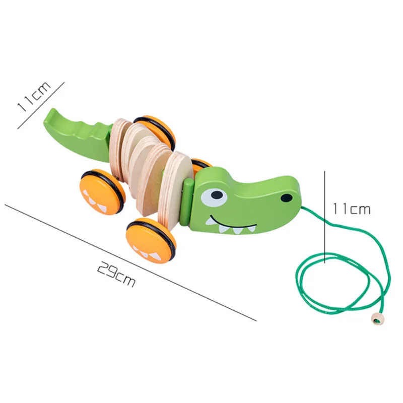 Веселая деревянная игрушка Croc или Dog для малышей детская игрушка-тянущаяся детей