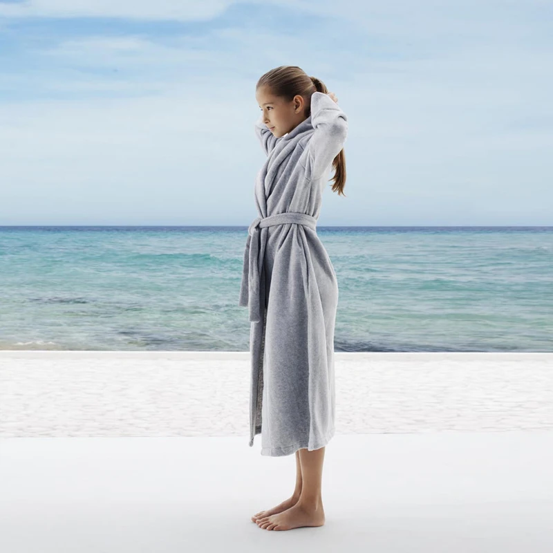 Осенне-зимняя детская одежда для сна мягкий длинный банный халат из вельвета