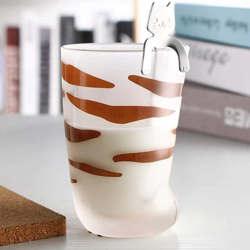 

300ml Cat Claw Cup Creative Breakfast Milk Glass Personality Frosted Glass Cup Mugs Glass Milk Lemon Juice Cup for Men Women Kid