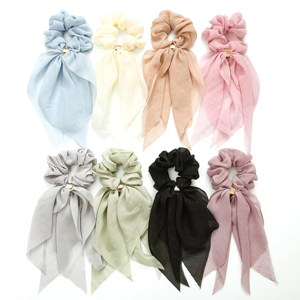 

Candy Color Women Hair Scrunchie Bows Ponytail Holder Hairband Bow Knot Scrunchy Girls Hair Ties Hair Accessories Christmas