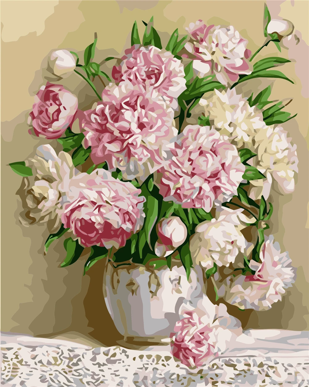 

Vase C Flower Street Frame Painting By Numbers Canvas Colouring Landscape Handpainted Artwork Diy Gift Wall Home Decor