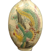 china old beijing used old snuff bottleox enamel painted dragon phoenix snuff bottle